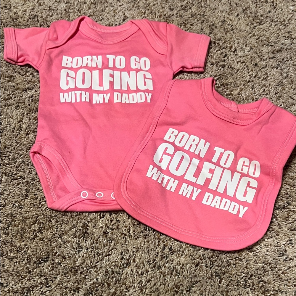Pink Baby Onesie and Bib Set